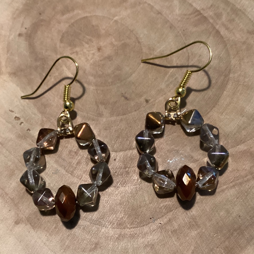 Beaded Hoops Earrings 9$
